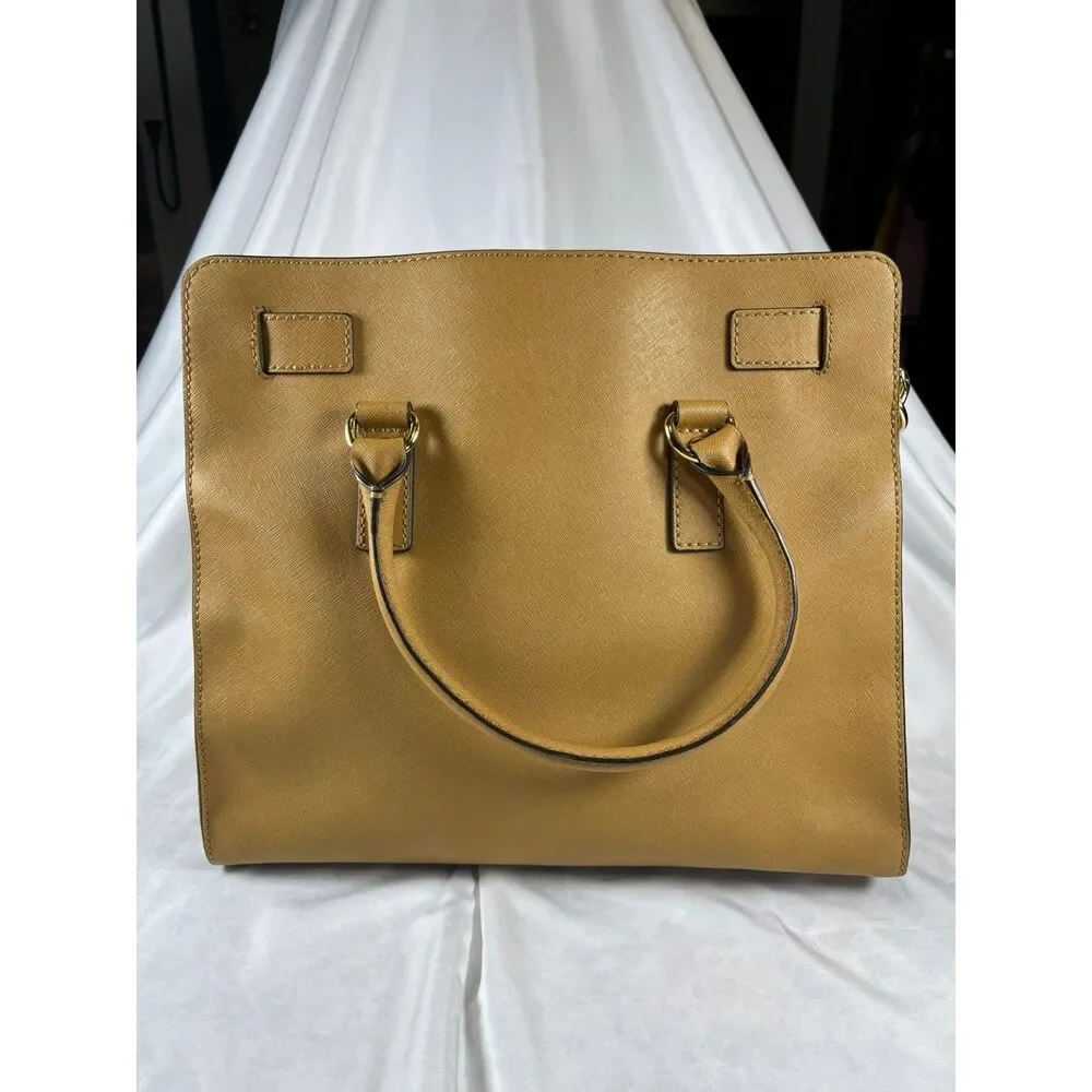Michael Kors Hamilton Saffiano Leather Medium Satchel Handbag W/ Shoulder Strap